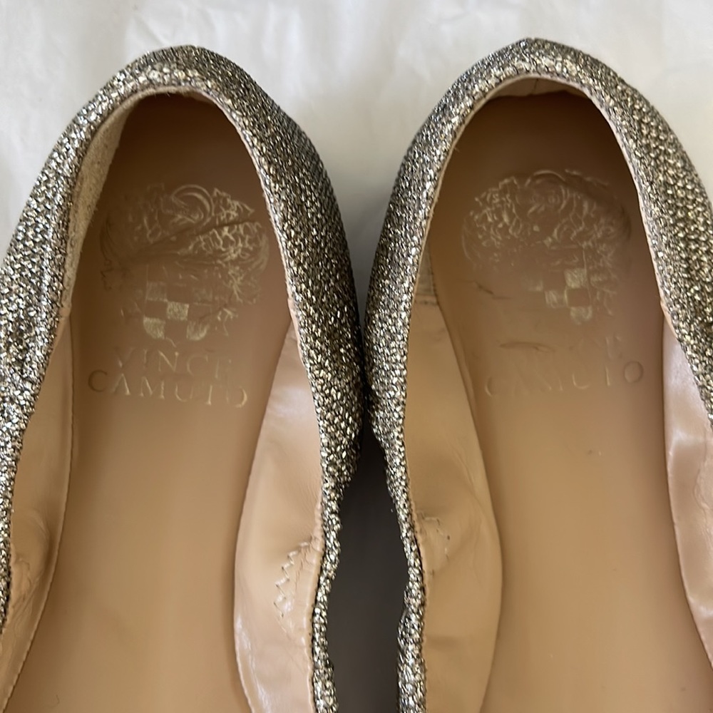 Vince Camuto Elanora Flats Woman Shoe Size 7 Flash Gold/Silver - Picture 7 of 9